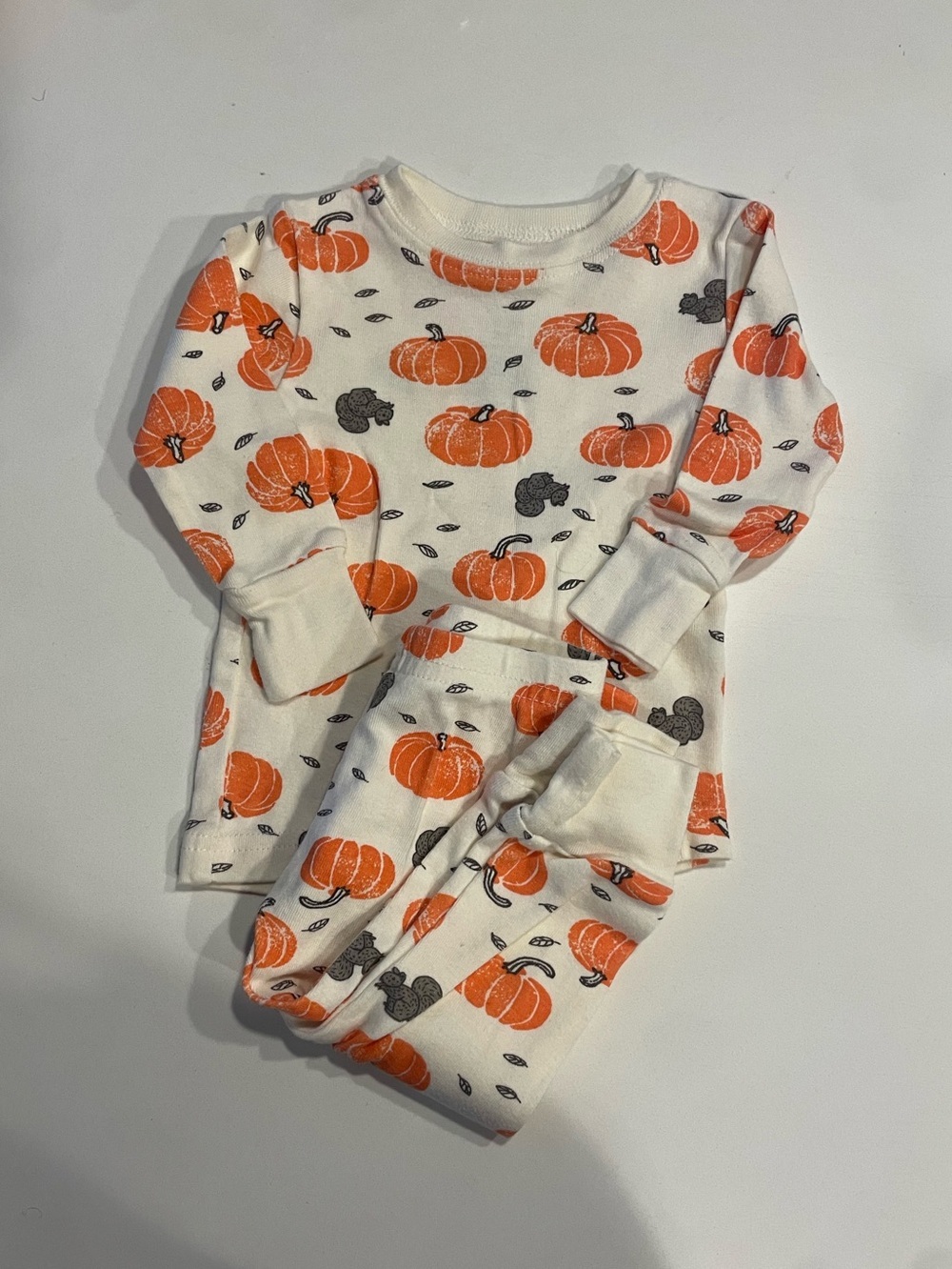 Carters Little Planet‎ Organic Halloween Fall 2 Piece Pajamas 6M Pumpkins